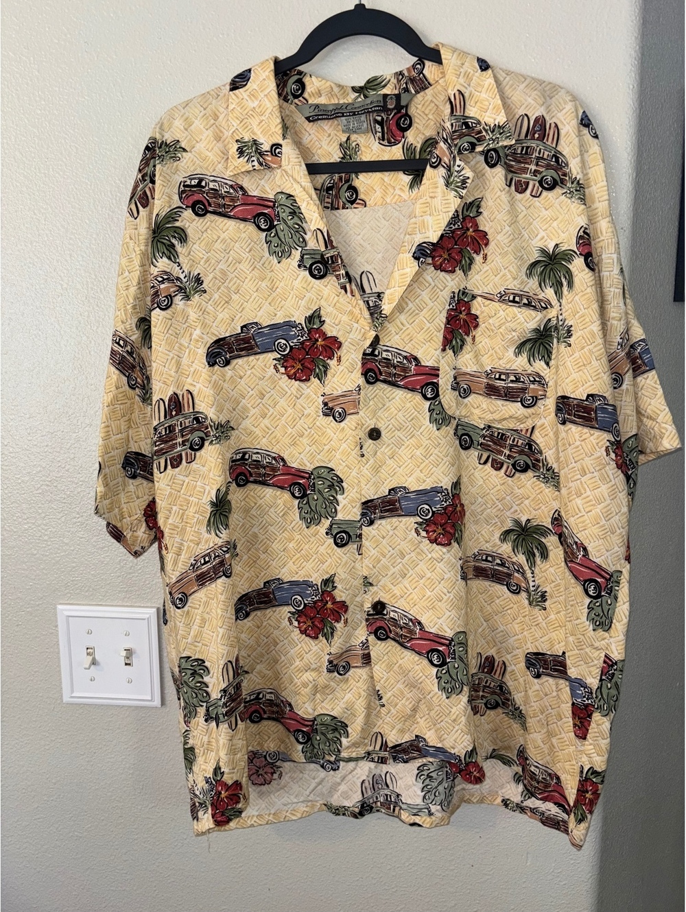 Vtg Pineapple Connection Hawaiian Car Shirt Men  XL